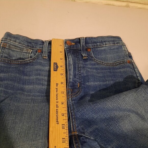Madewell Jeans Womens 28 High Rise Skinny 10" Tulip Raw Hem‎ Ankle Distressed - Picture 11 of 13
